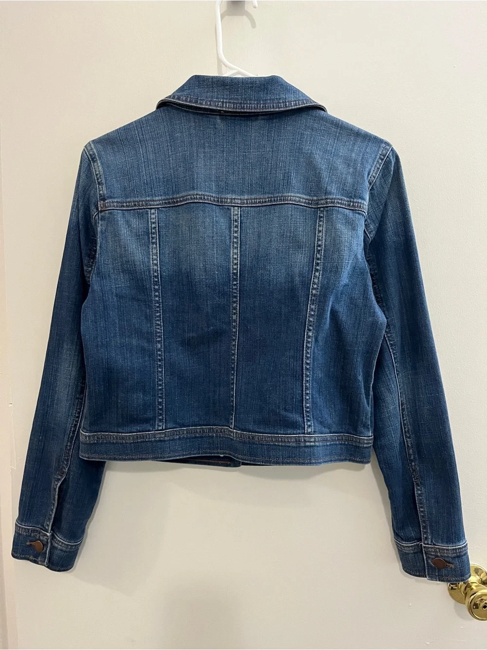 Eileen Fisher Blue Denim Jacket cropped minimalist - Picture 2 of 3
